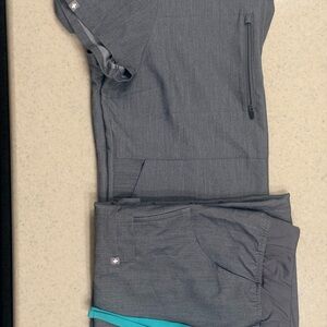 Figs | Other | Figs Charcoal Scrub Set With Teal Accent